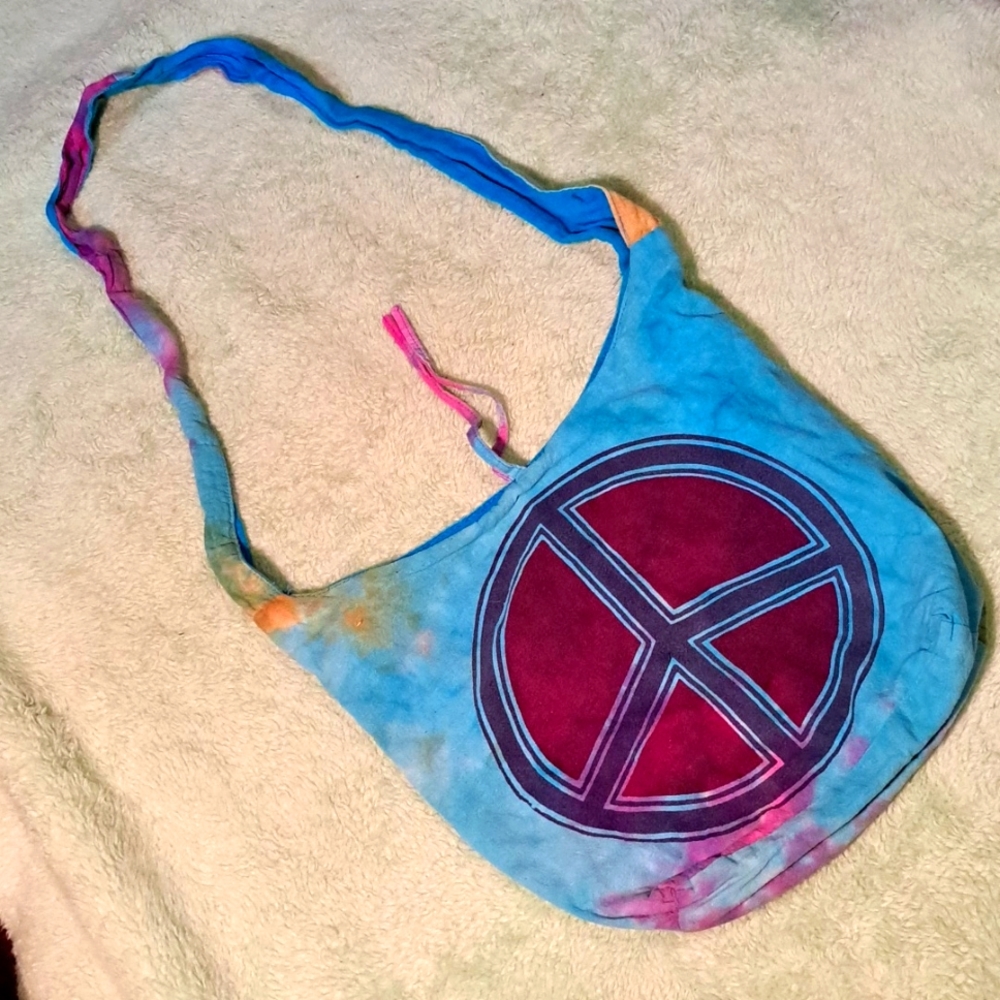 Peace tye dye purse